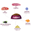 Сухой корм AWARD для взрослых собак средних пород с индейкой и курицей с добавлением моркови и черной смородины, 12 кг MZB175772 - фото 15374