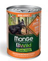 Monge Dog BWild Grainfree ADULT MINI консервы из утки с тыквой и кабачками  для собак мелких пород, 400 гр MZB012638 - фото 15961
