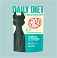 ENSO DAILY DIET Корм влажный полнорационный профилактический для взрослых привередливых кошек, кусочки в соусе с форелью и лососем, 85 гр MZB309327 - фото 16265
