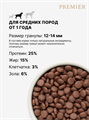 Premier Dog Lamb&Turkey ADULT Medium Свежее мясо ягненка с индейкой для собак средних пород, 1 кг MZB851485 - фото 17186